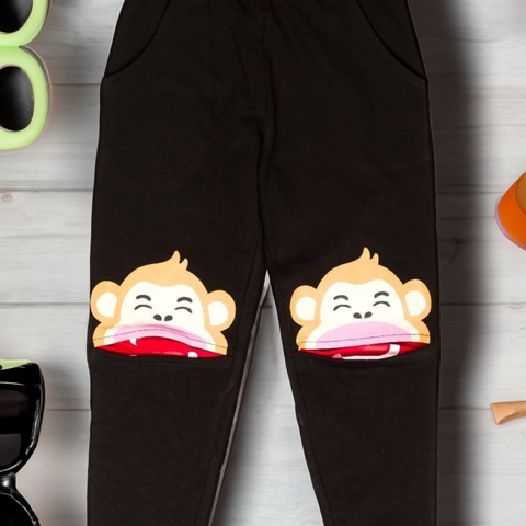 Toddler Boys 3D Knee Monkey Pants