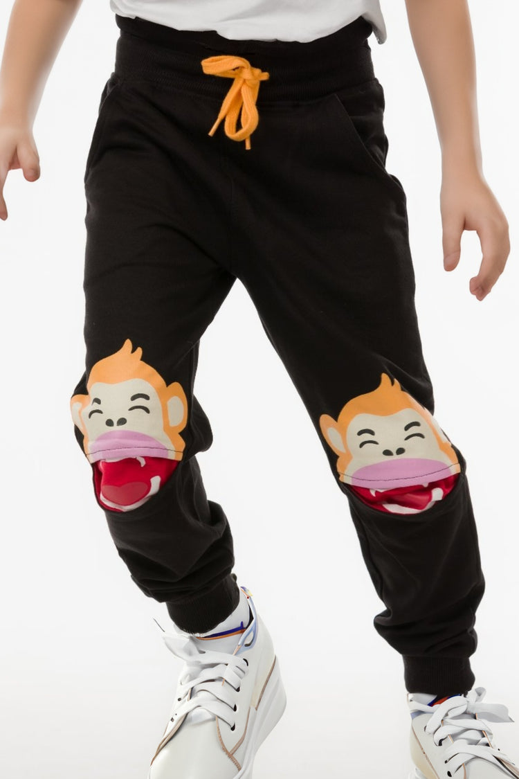 Toddler Boys 3D Knee Monkey Pants